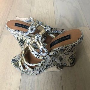 Steve Madden Luxe snakeskin wedges